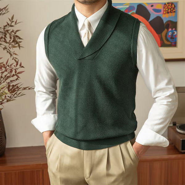 Knitted Waistcoat Business Slim Fit Men