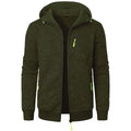 Men's Sports Casual Jacquard Hooded Jacket Knitted Cardigan