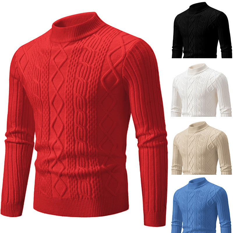 Men's Twisted Round Neck Pullover Leisure Sweater