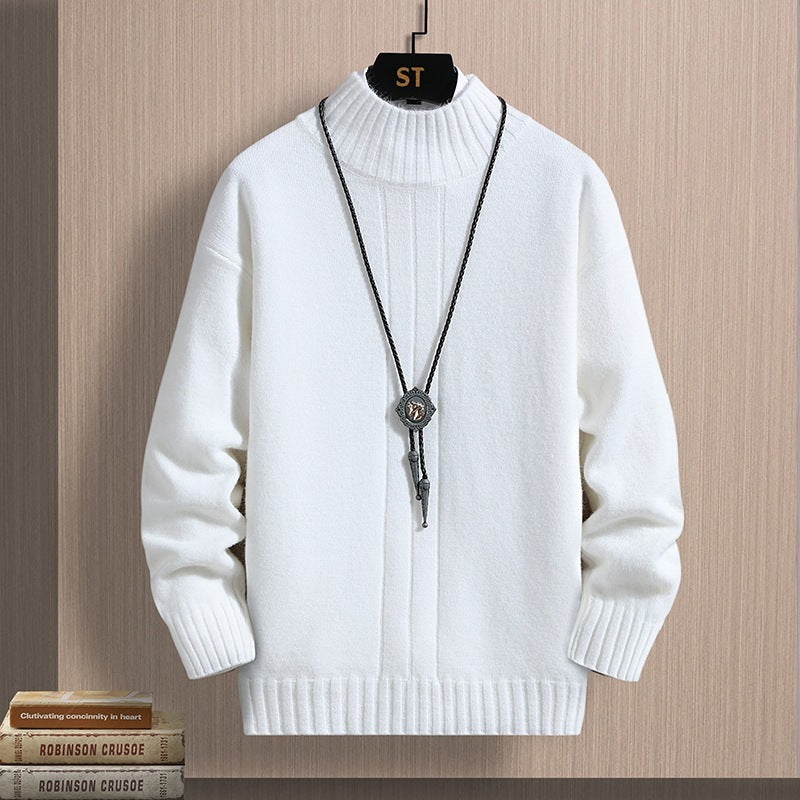Autumn Middle-collar Long Sleeve Jacquard Pullover sweater