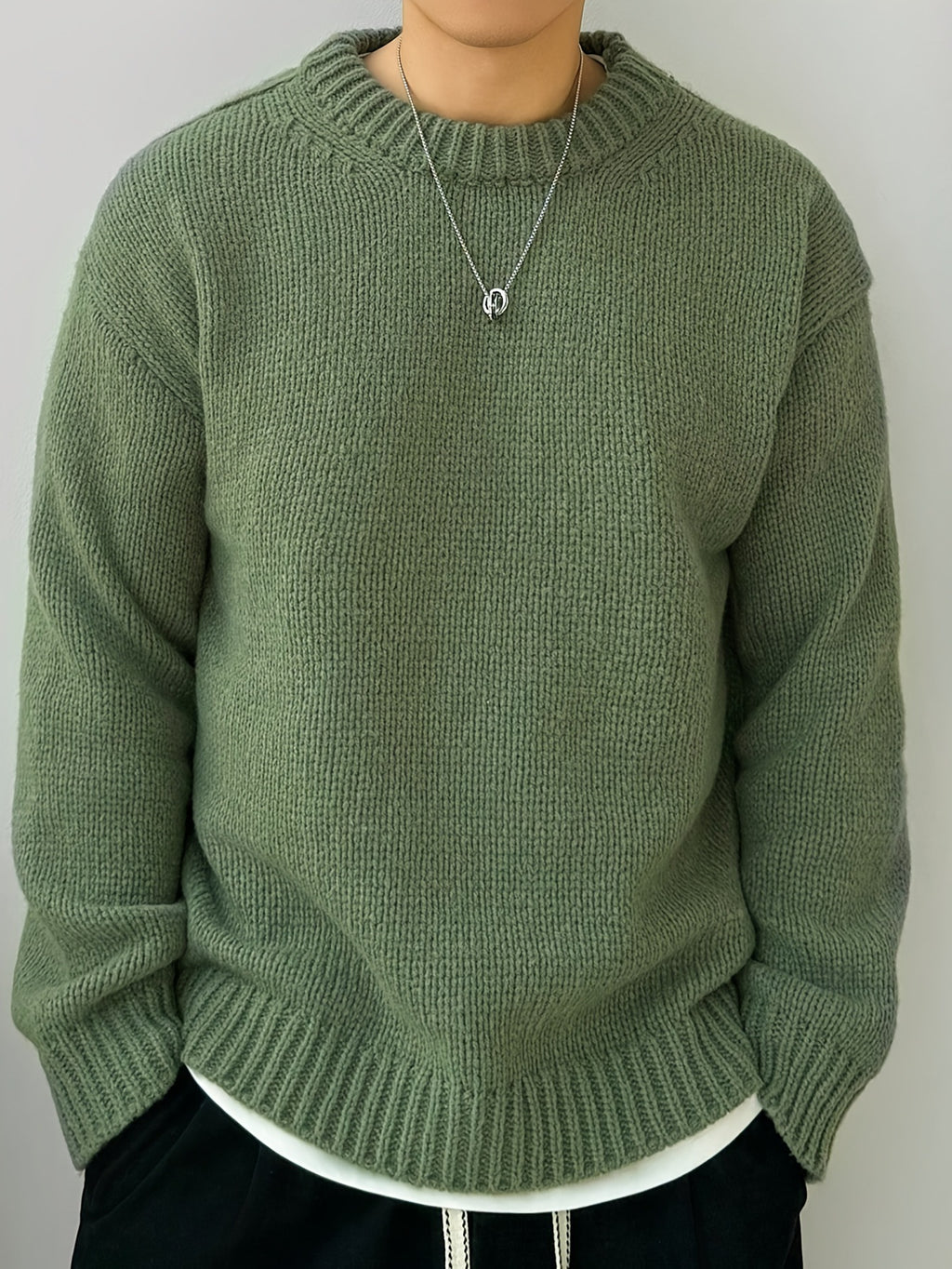Loose Knitted Pullover Leisure Japanese-style Retro Long Sleeve Round Neck Sweater Men
