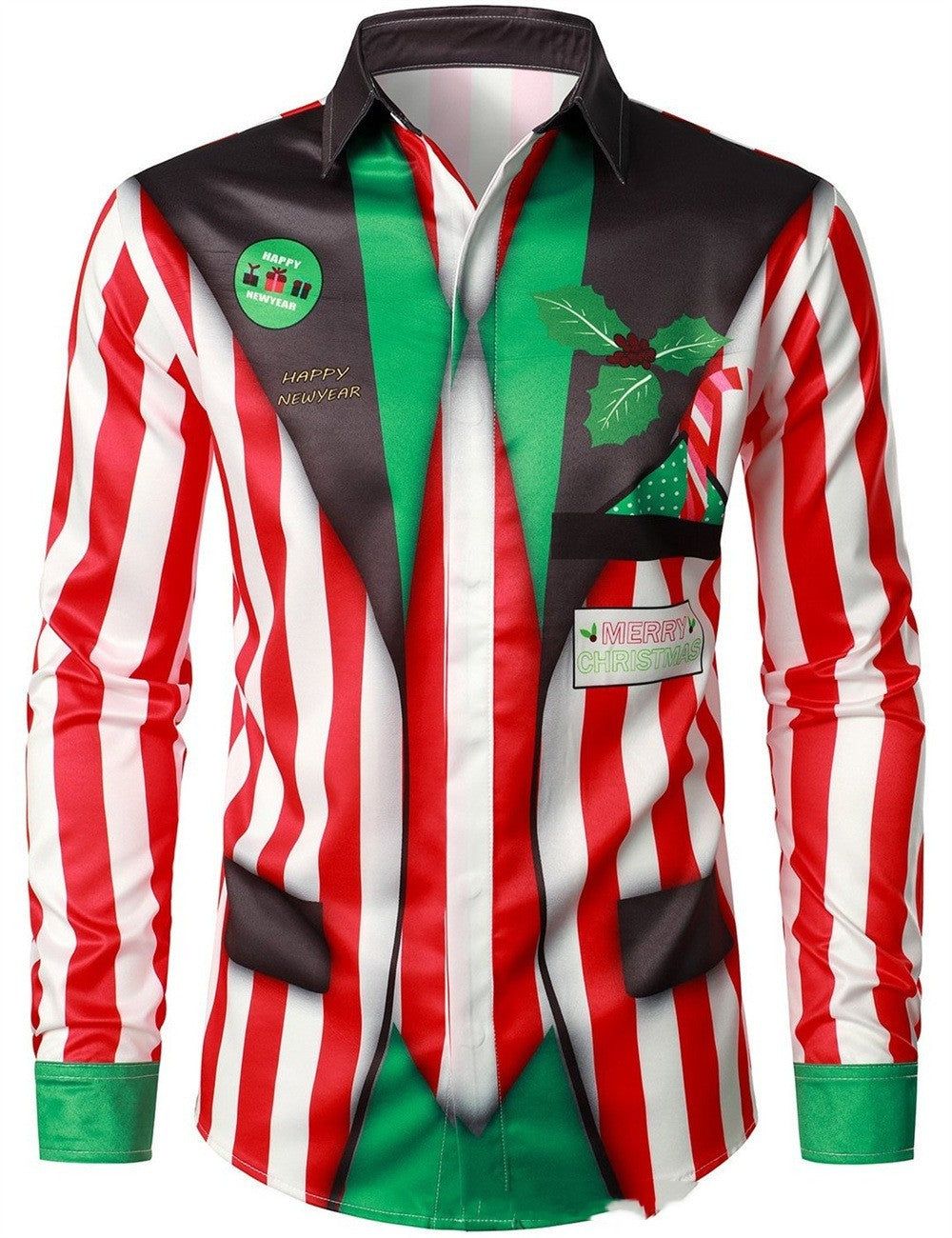 Men's Christmas Digital Printing Casual Shirts