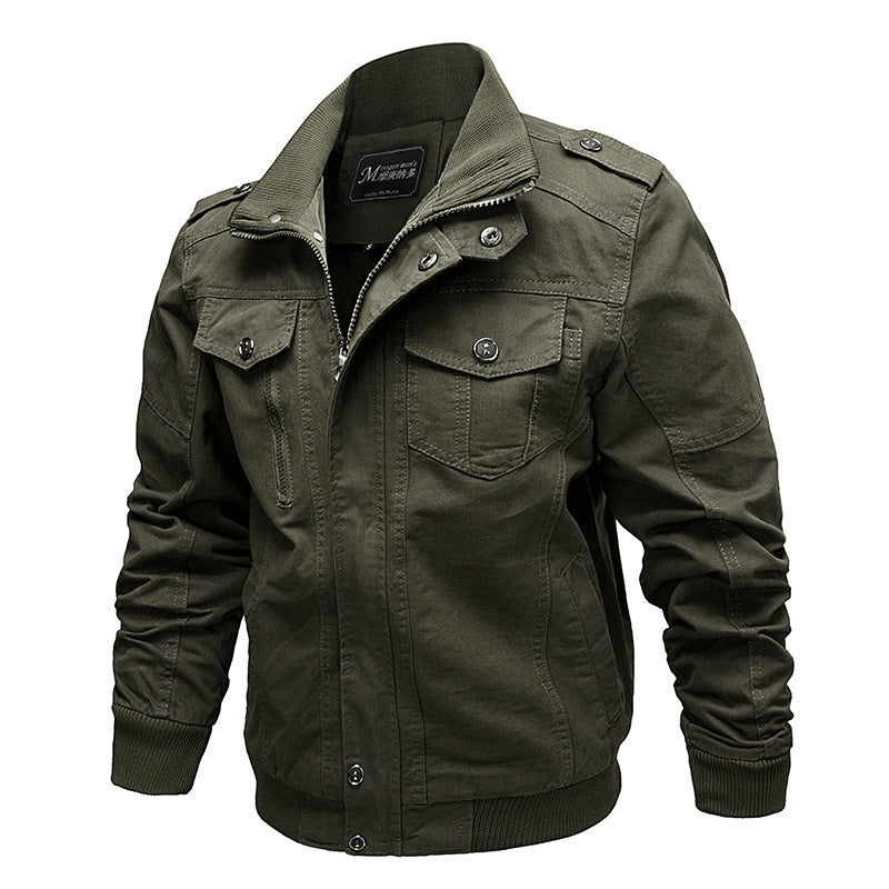 Men's Casual Cotton Tooling Plus Size Jacket