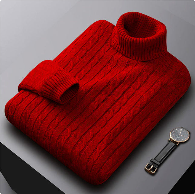 Men's Turtleneck Fleece-lined Thickened Sweater