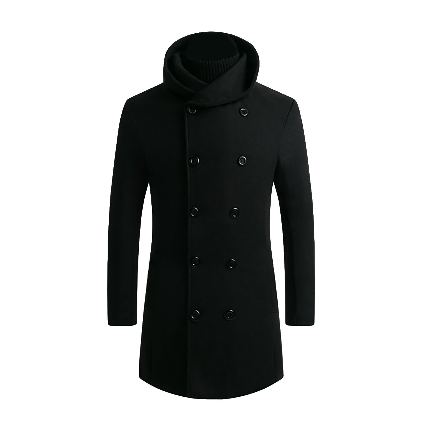 Men's Mid-Length Woolen trench Coat