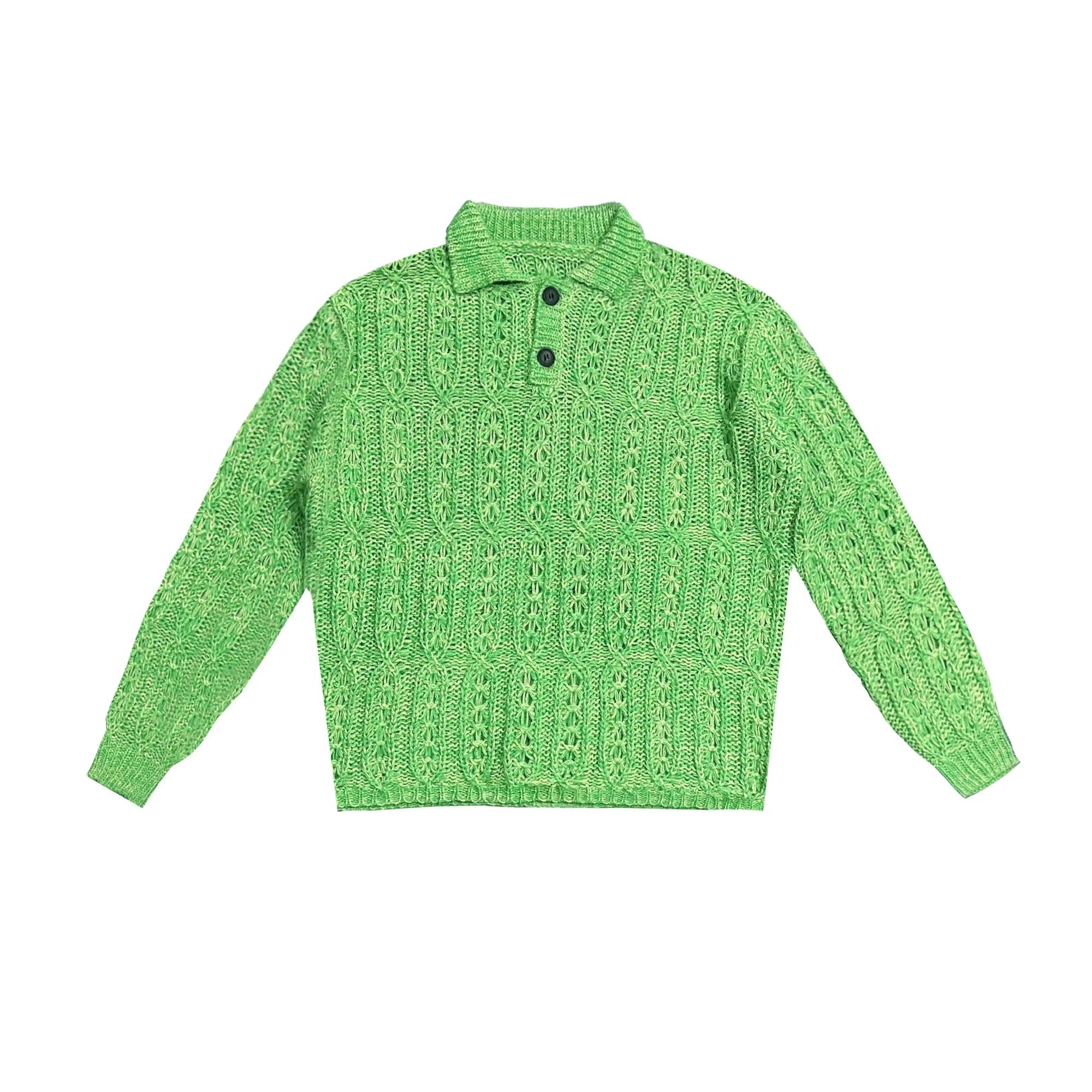 American Retro Hollow Wool Lapel Sweater
