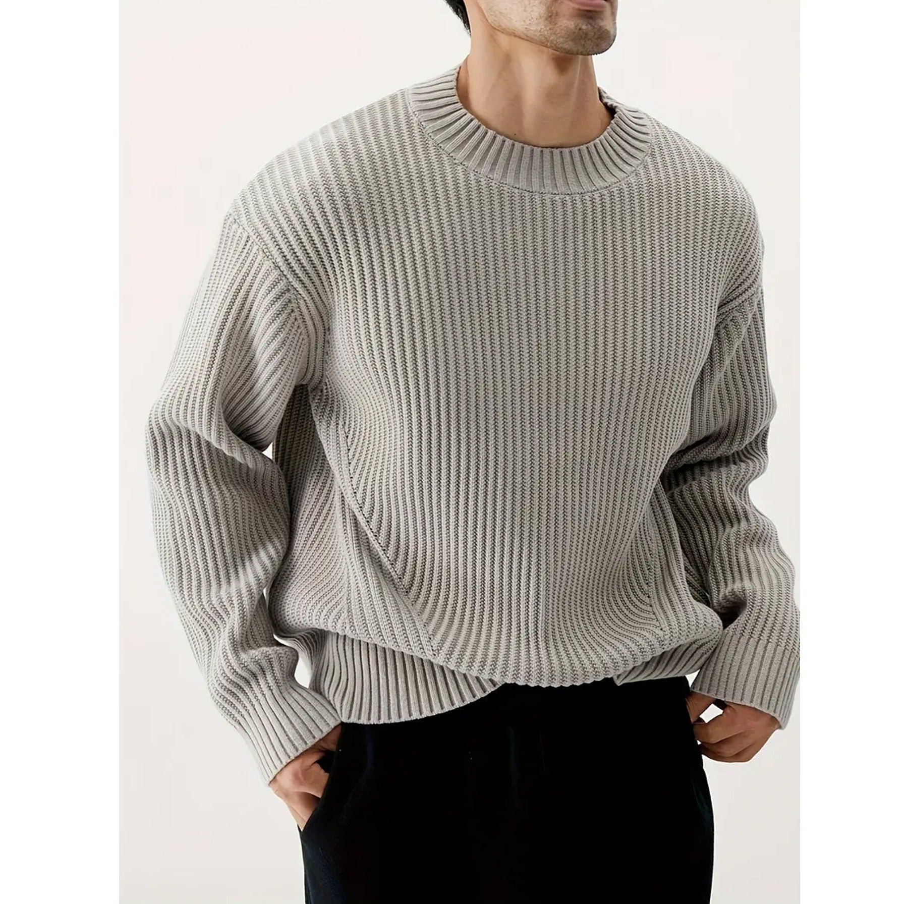 Ins Round Neck Korean Style Sweater Men
