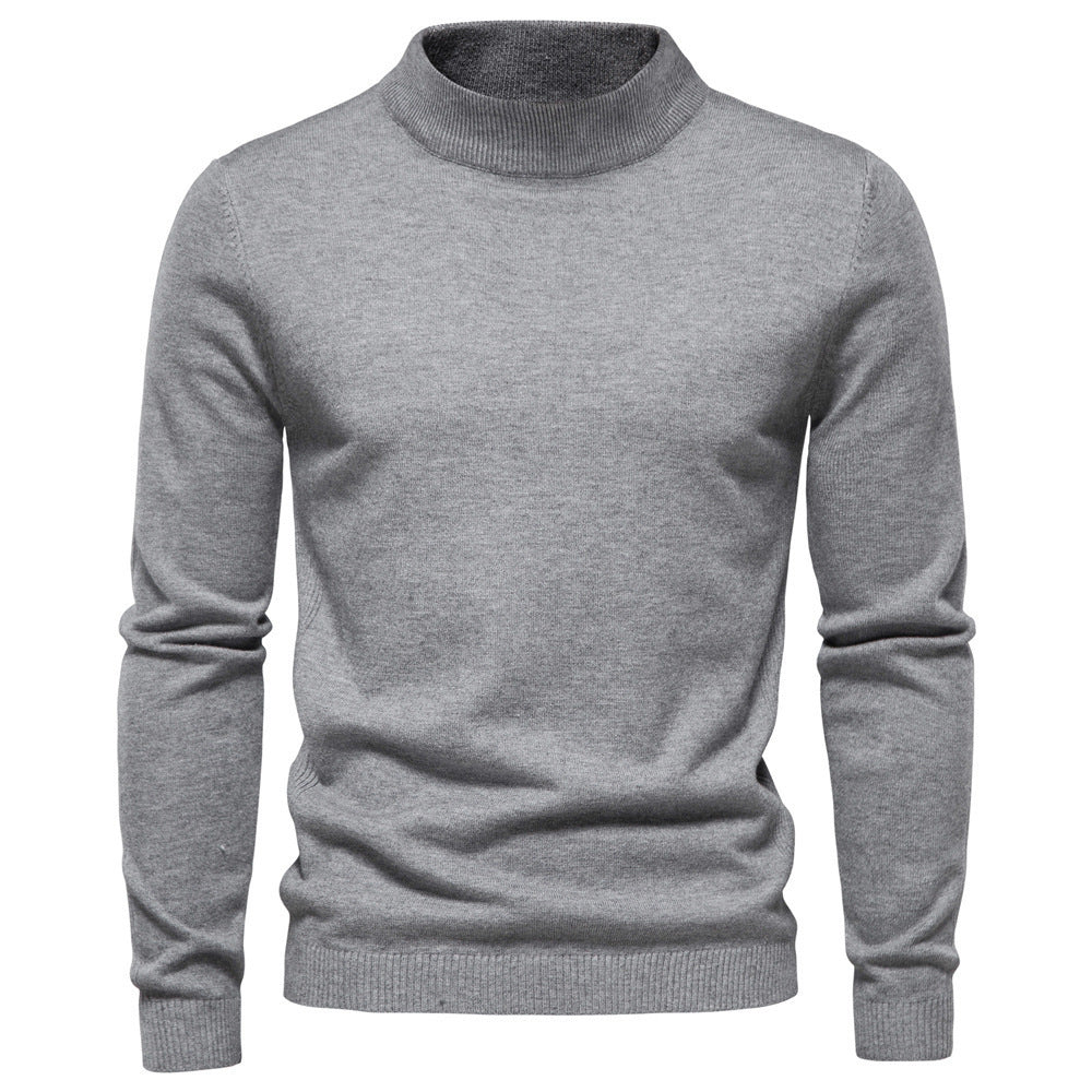 Mid-collar Slim Fit Men's Sweater