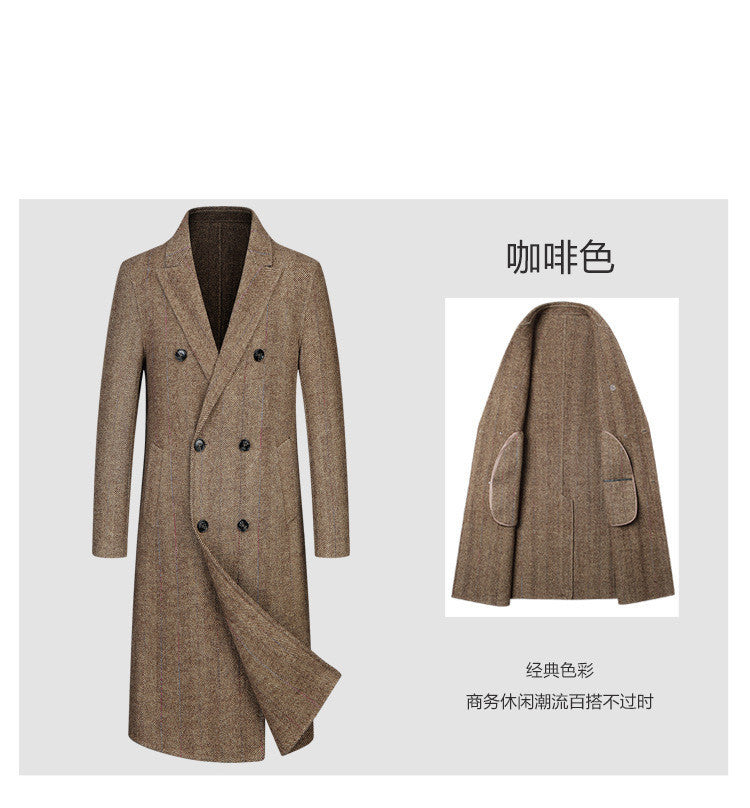 Handmade double-sided woolen coat men's cashmere coat