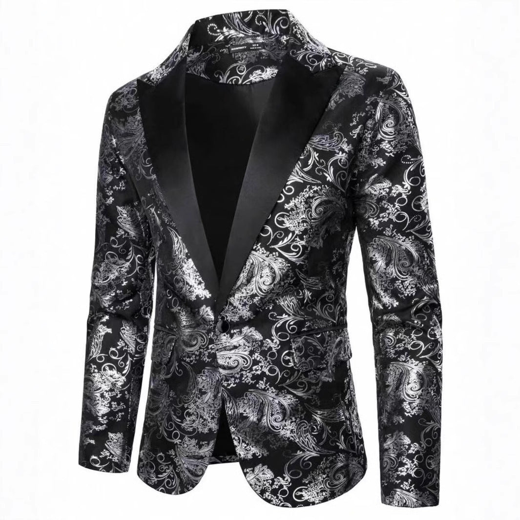 Men's Bronzing Printed Suit Jacket