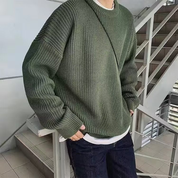 Loose Casual Retro Crew Neck Sweater