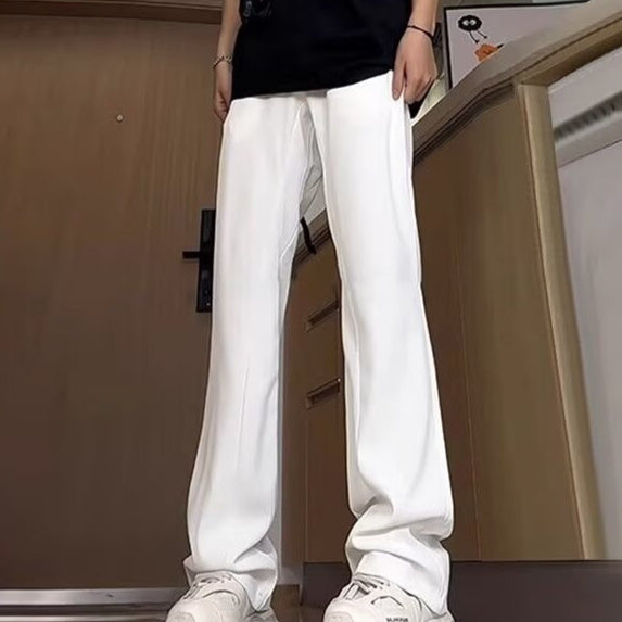 Black Willow Leaf Machete Straight Casual Pants