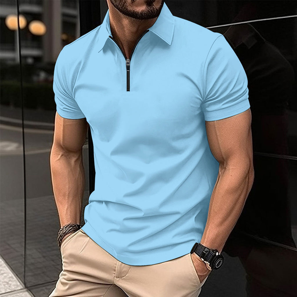 Summer Zipper Solid Color Men's shirt