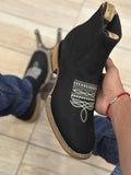 European And American Embroidered Sleeve Chelsea Martin Boots Men's