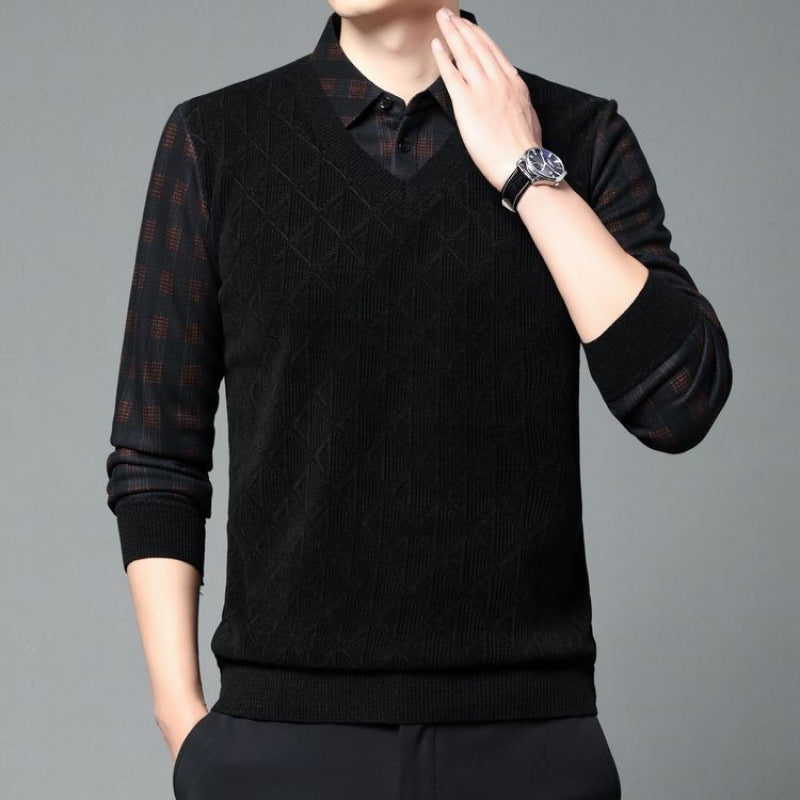 Men's Fleece-lined Thickened Bottoming Shirt