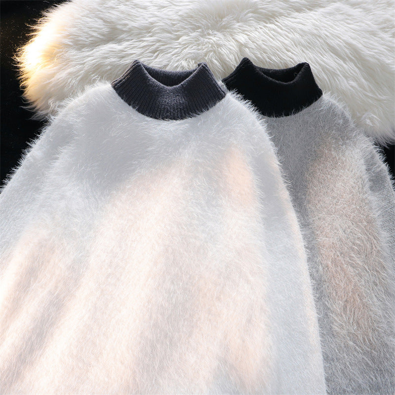 Mock-neck Stripes Sweater Men