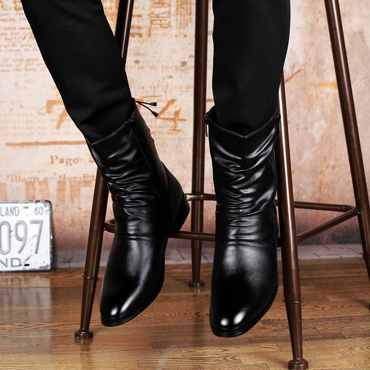 British Leather Pointed Men's Boots