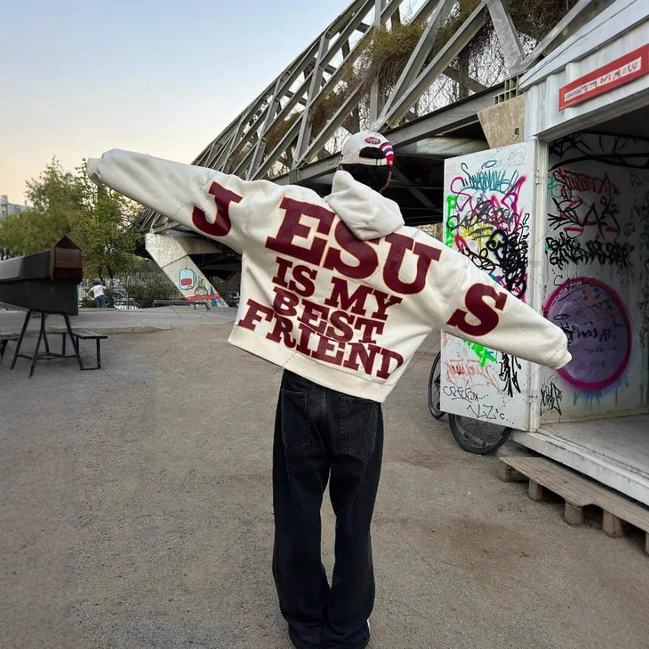 Autumn And Winter Letter Printed Hoodie