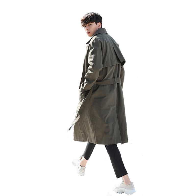 All-match solid color lapel trench coat