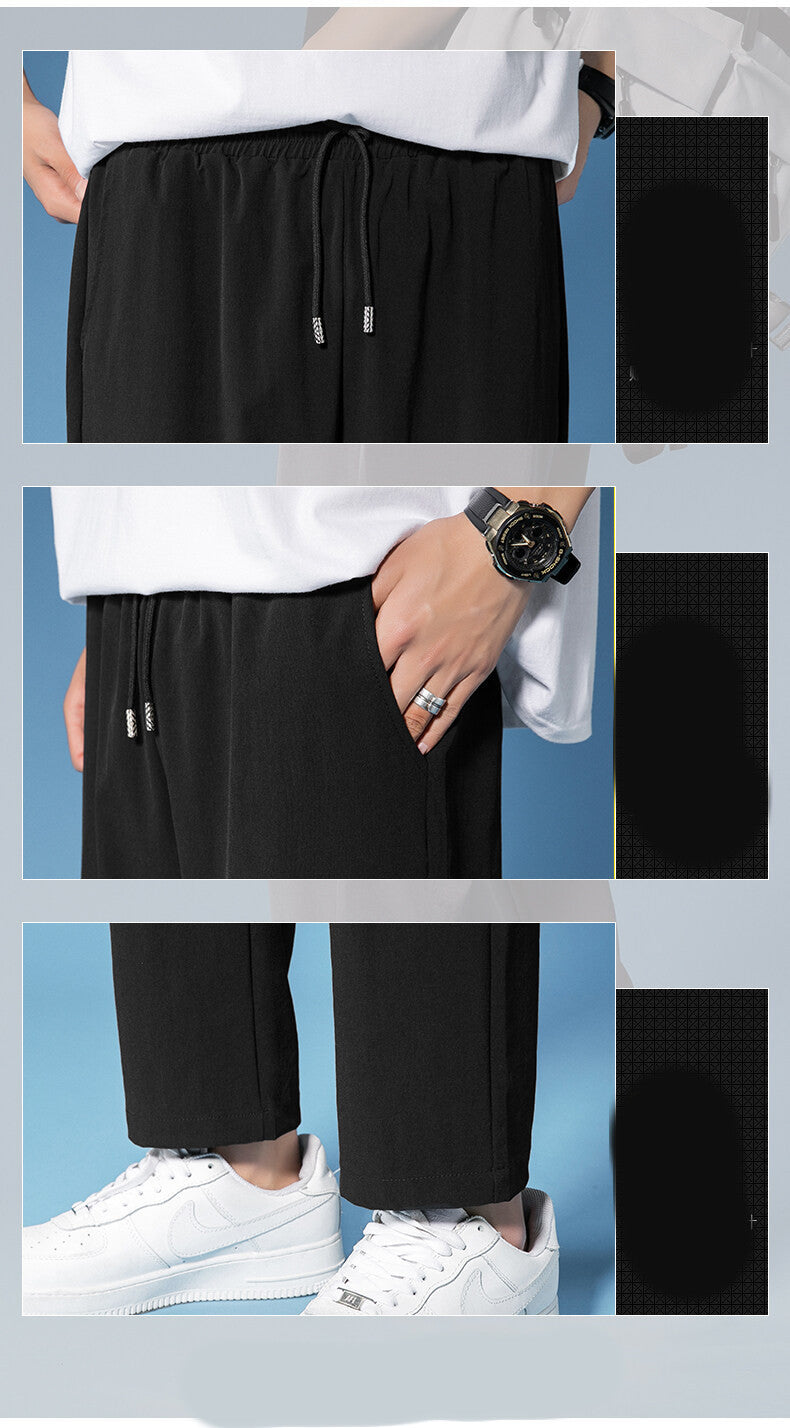 Mens Casual Solid Color Pants