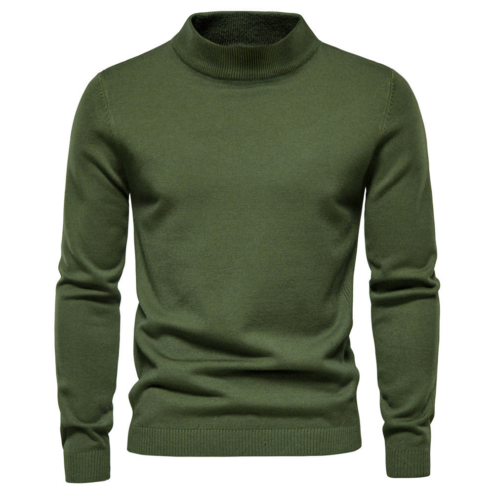 Mid-collar Slim Fit Men's Sweater