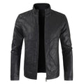 Men's PU Leather Jacket Thin Section Stand Collar Leather Jacket