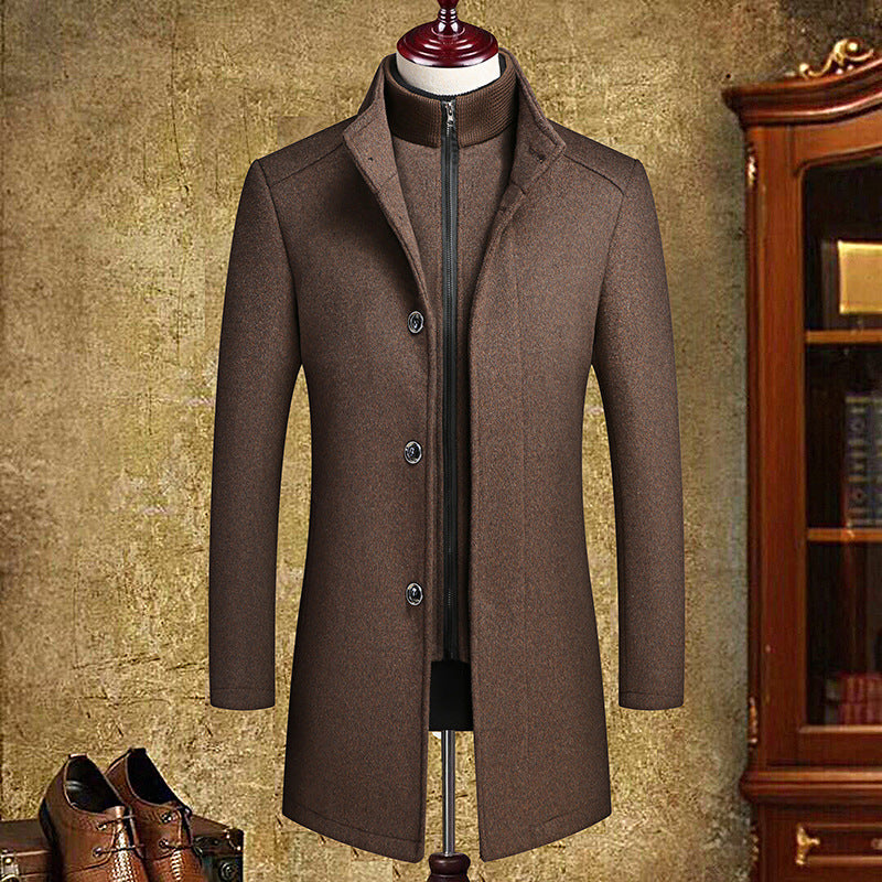 Double-Collar Detachable Vest Liner Coat Men
