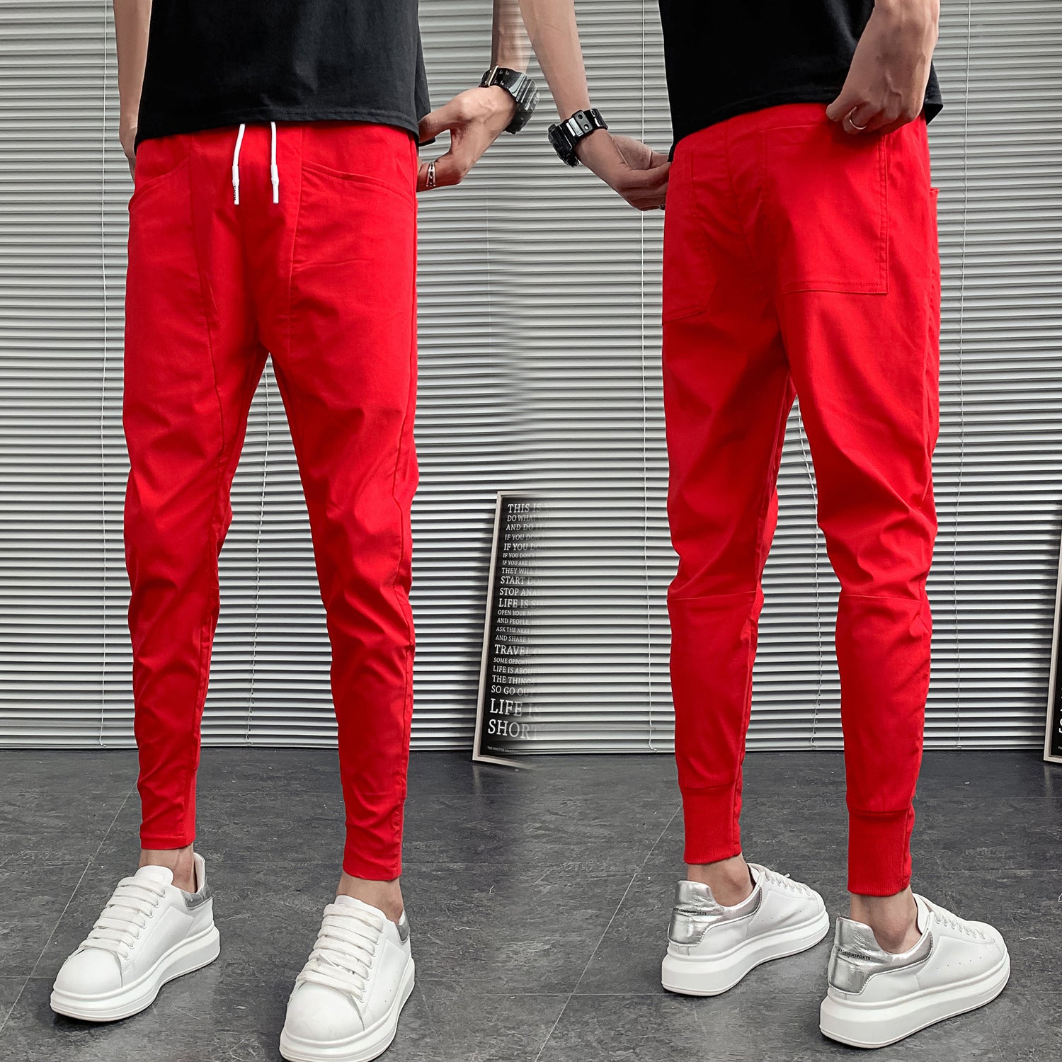 Slim Solid Color Harlan Trousers