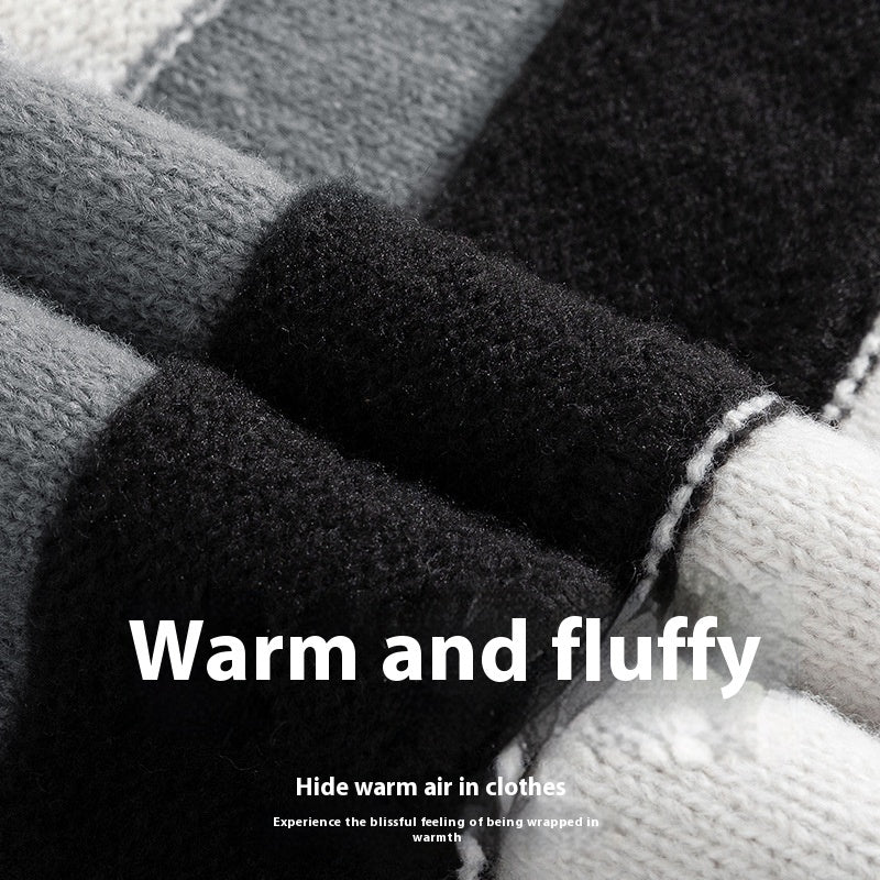 Japanese Style Men's Vintage Stripe Round Neck Sweater