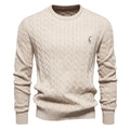 Pullover Deer Embroidery Solid Color Sweater For Men