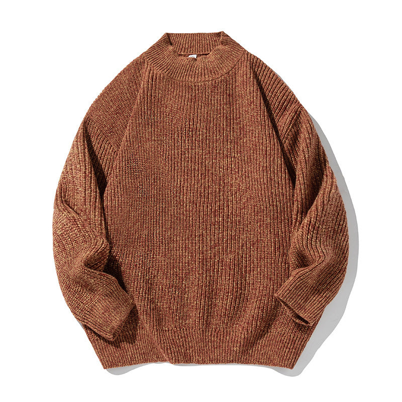 Retro Thick Needle Mock Neck Sweater Autumn And Winter