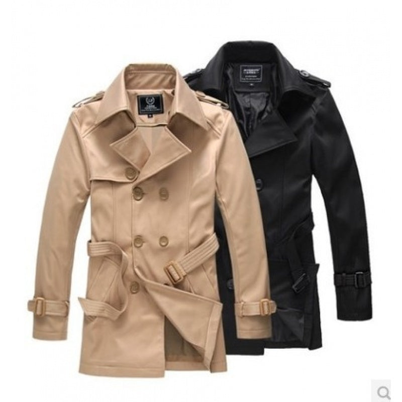 Classic Retro Men's Windbreaker Double-breasted Slim trench coat