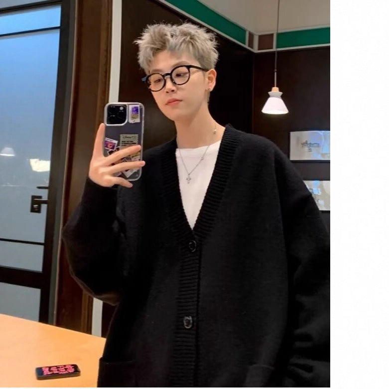 Cardigan Japanese Lazy Style Loose-fitting Versatile Sweater Coat