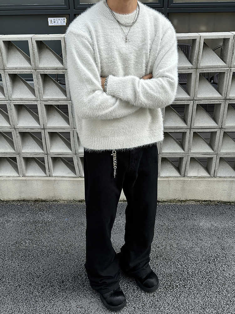 Retro Mink-like Knitted Long-sleeved sweater