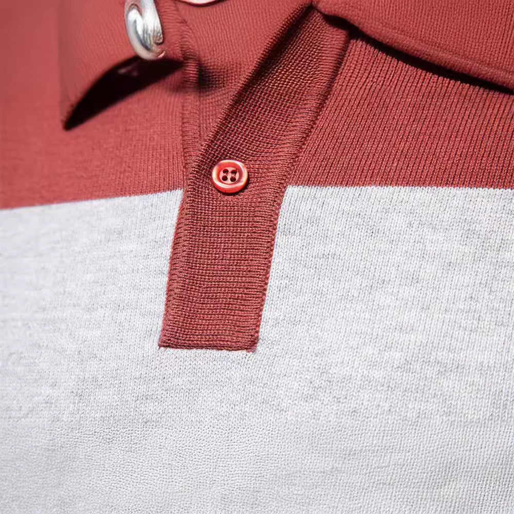 Men's Long Sleeve Polo Collar Sweater