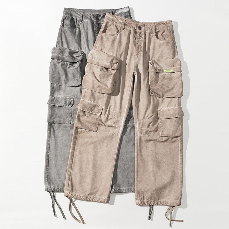Heavy High-grade Workwear Multi-pocket Dirty Casual Pants