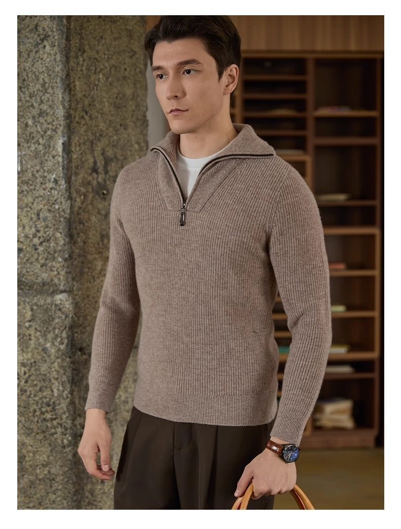 Half-height Zip Turtleneck Sweater