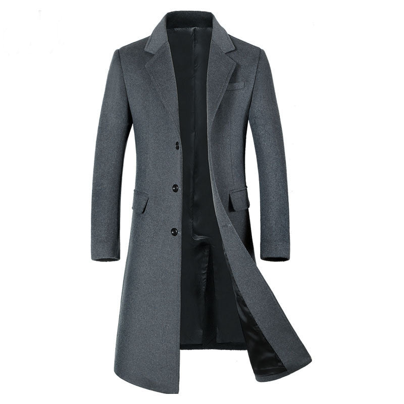 Woolen trench coat for men