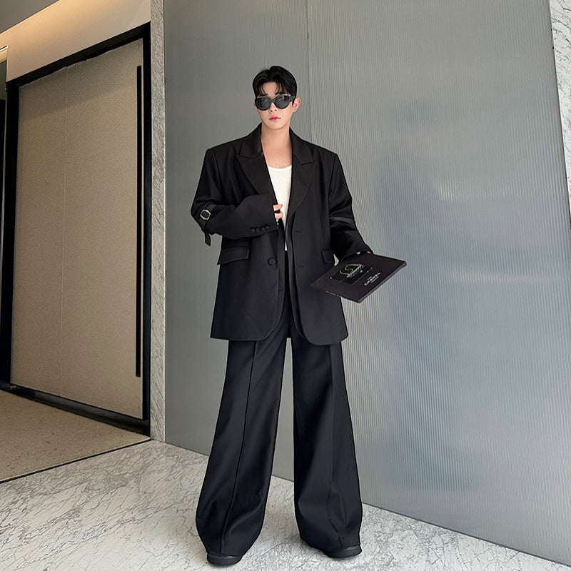 Retro Detachable Tie Sleeve Tab Suit