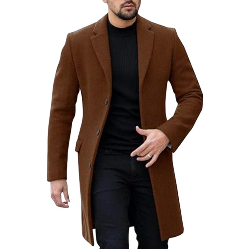 Single-breasted Cardigan Woolen Coat