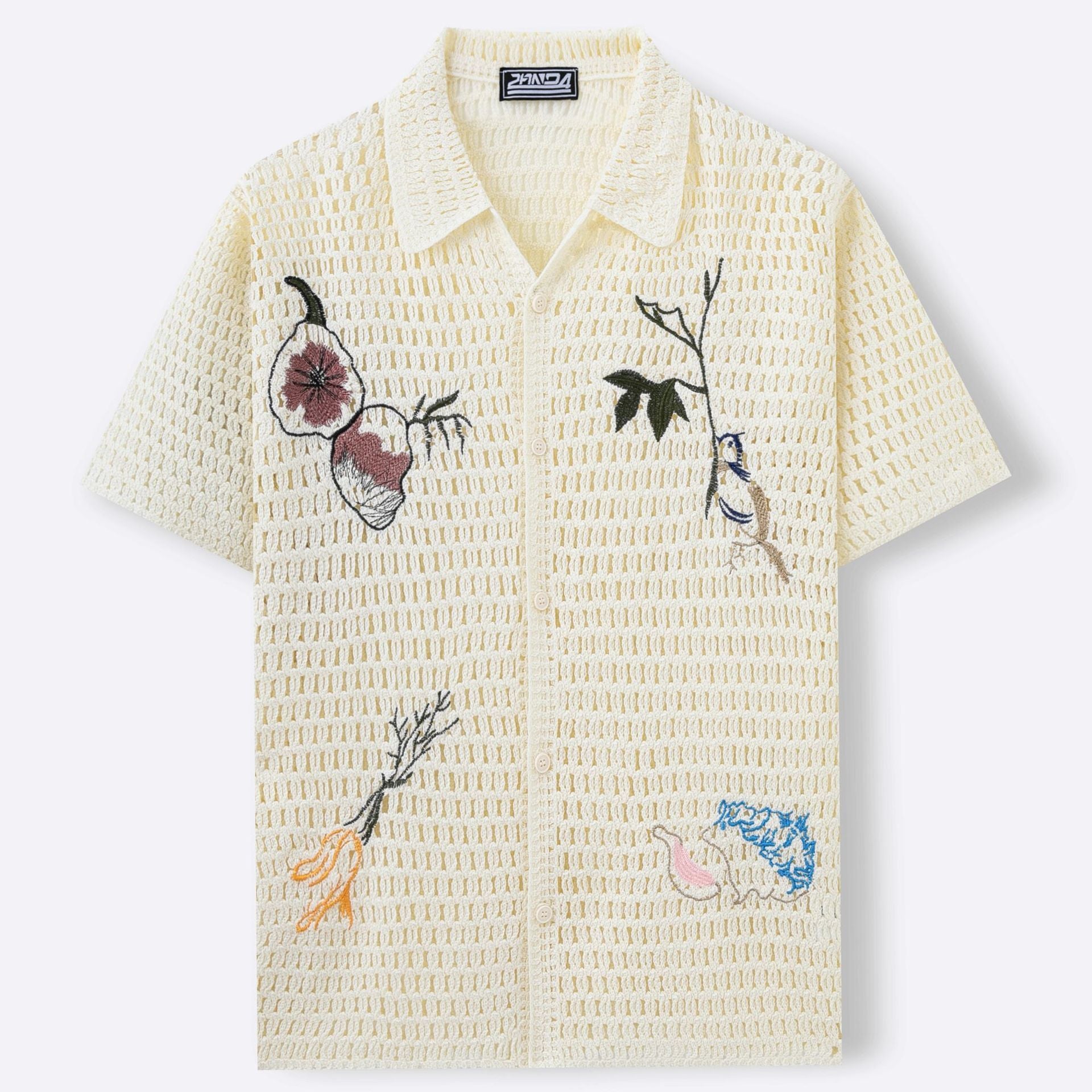 Men's Embroidery Knitwear Summer Short Sleeve Shirt