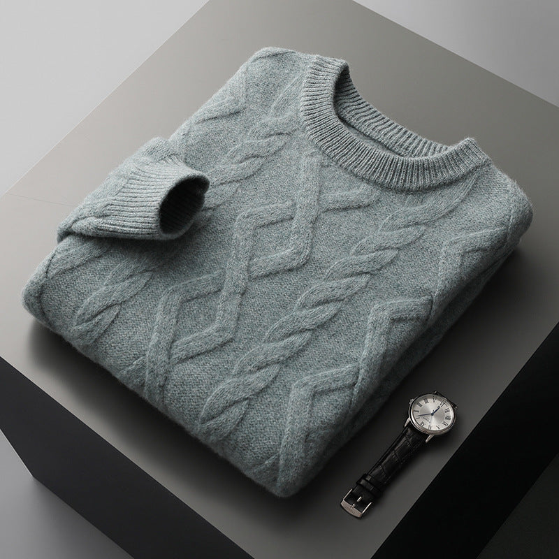Men's Thickened Round Neck Sweater Pullover Knitting Bottoming Sweater