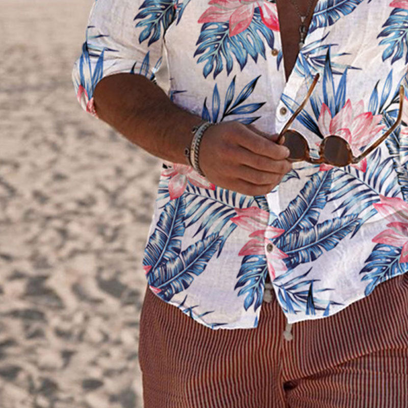 Men's Printed Beach Style Long Sleeve shirt