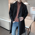 Men's Wind Loose Solid Color Casual Medium Length trench coat