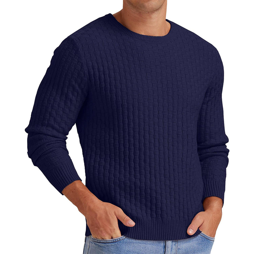 Men's Round Neck Pullover Long Sleeve V-neck sweater