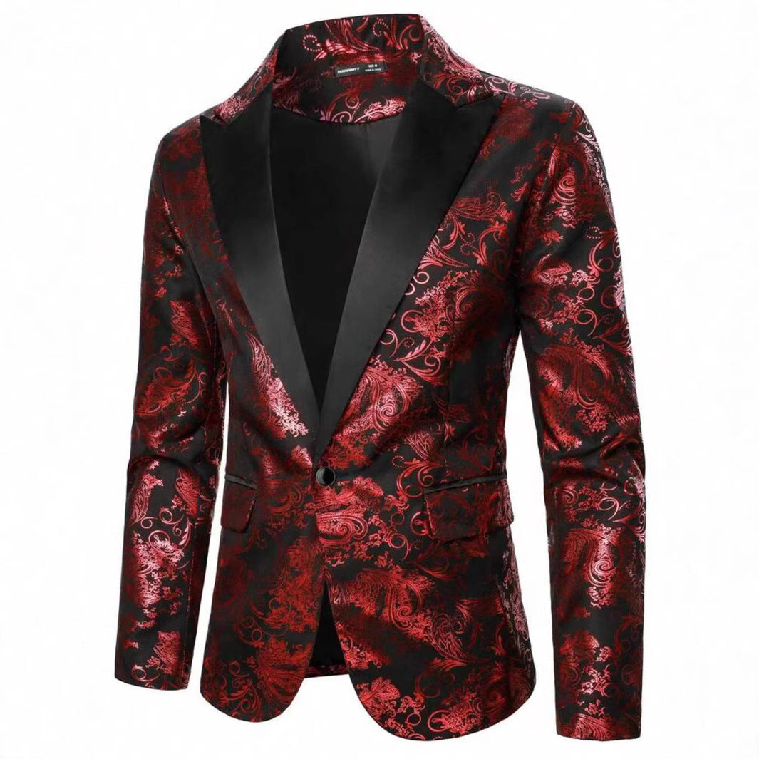 Men's Bronzing Printed Suit Jacket