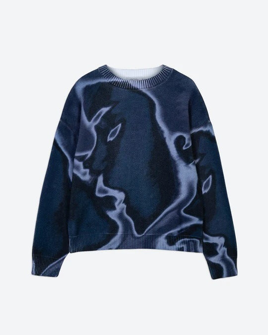 European And American Cartoon Retro Harajuku Print Knitwear