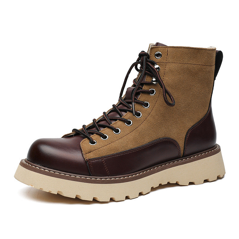 Patchwork Retro All-matching Work Boots