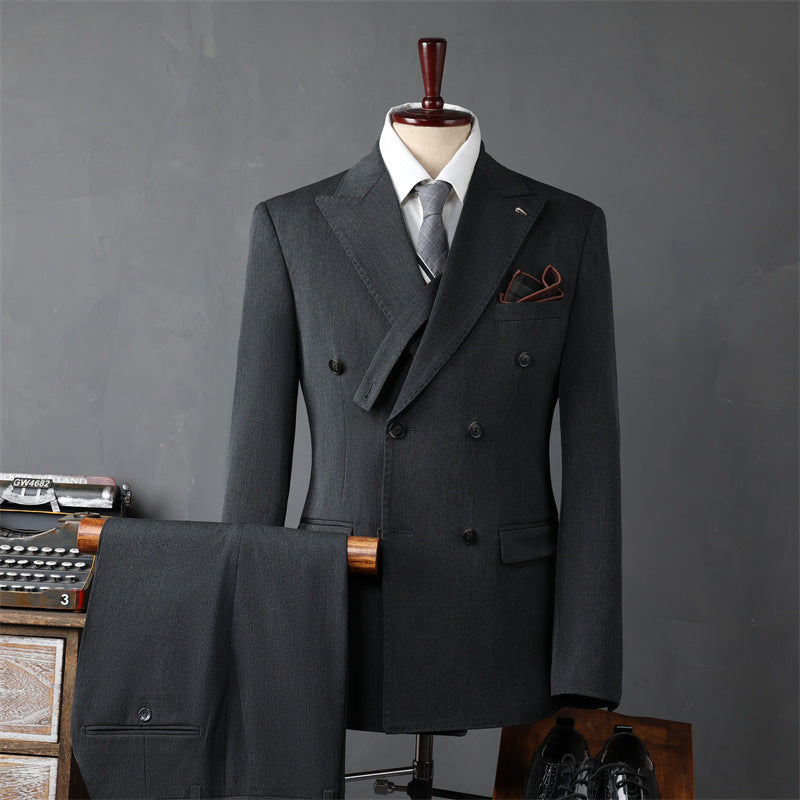 Men's Double Breasted Casual Suit Set