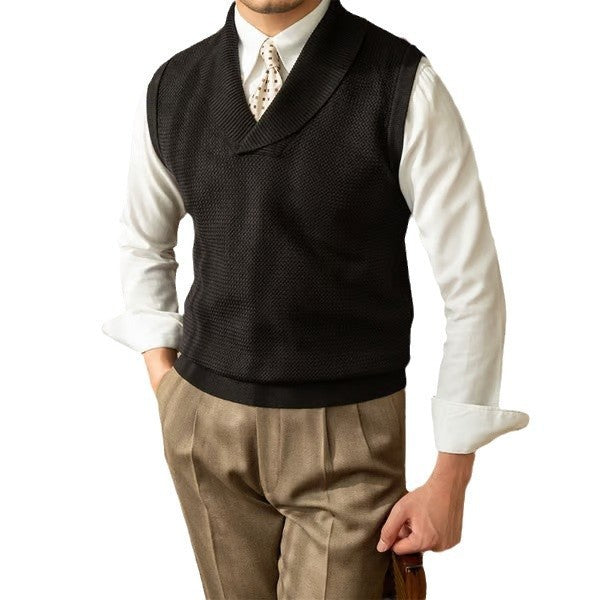 Knitted Waistcoat Business Slim Fit Men